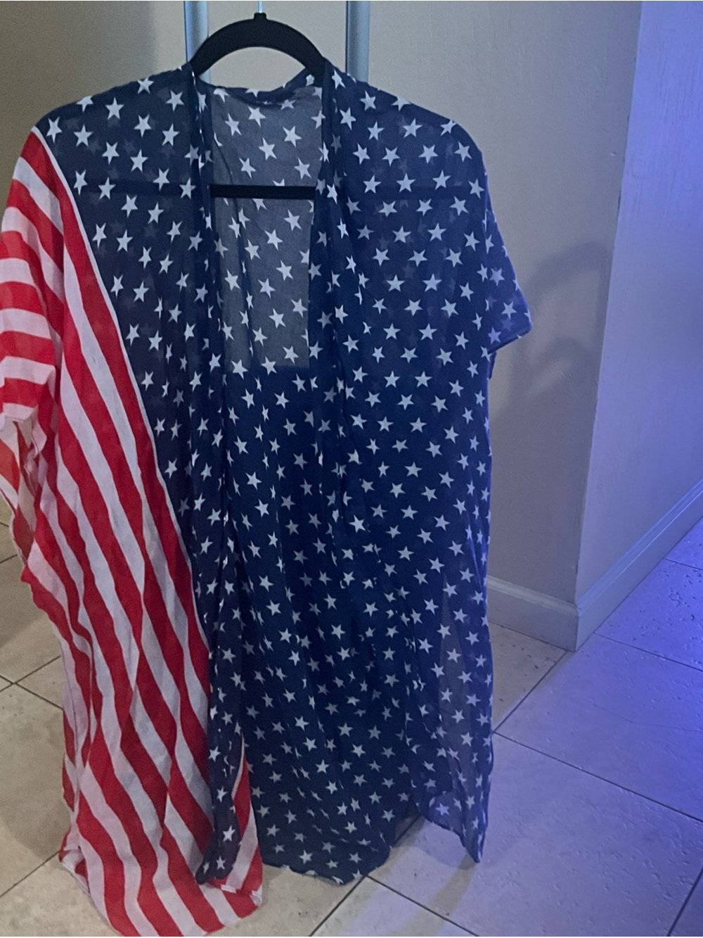 Stars & Stripes Flag Print Kimono